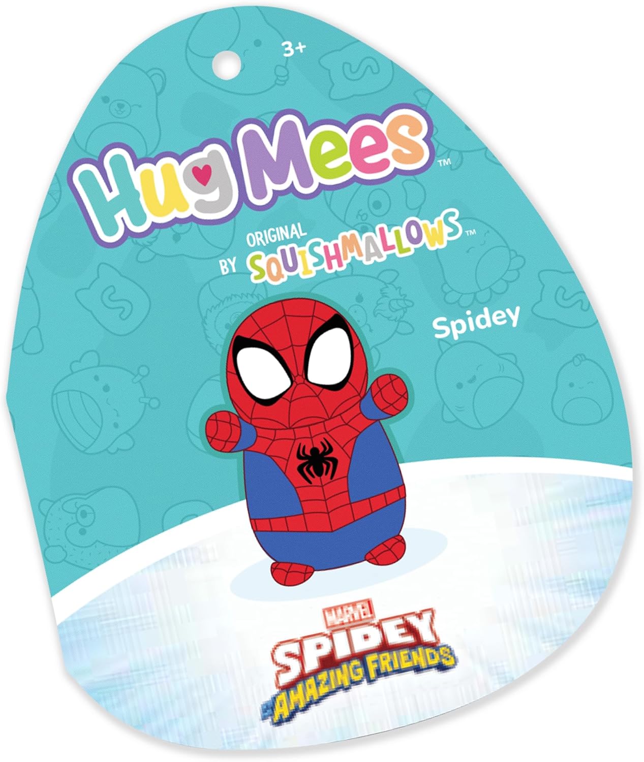 Squishmallows Original MARVEL Spidey e seus amigos incríveis Spidey HugMees de 10 polegadas - Pelúcia oficial Ultrasoft de tamanho médio da Jazwares