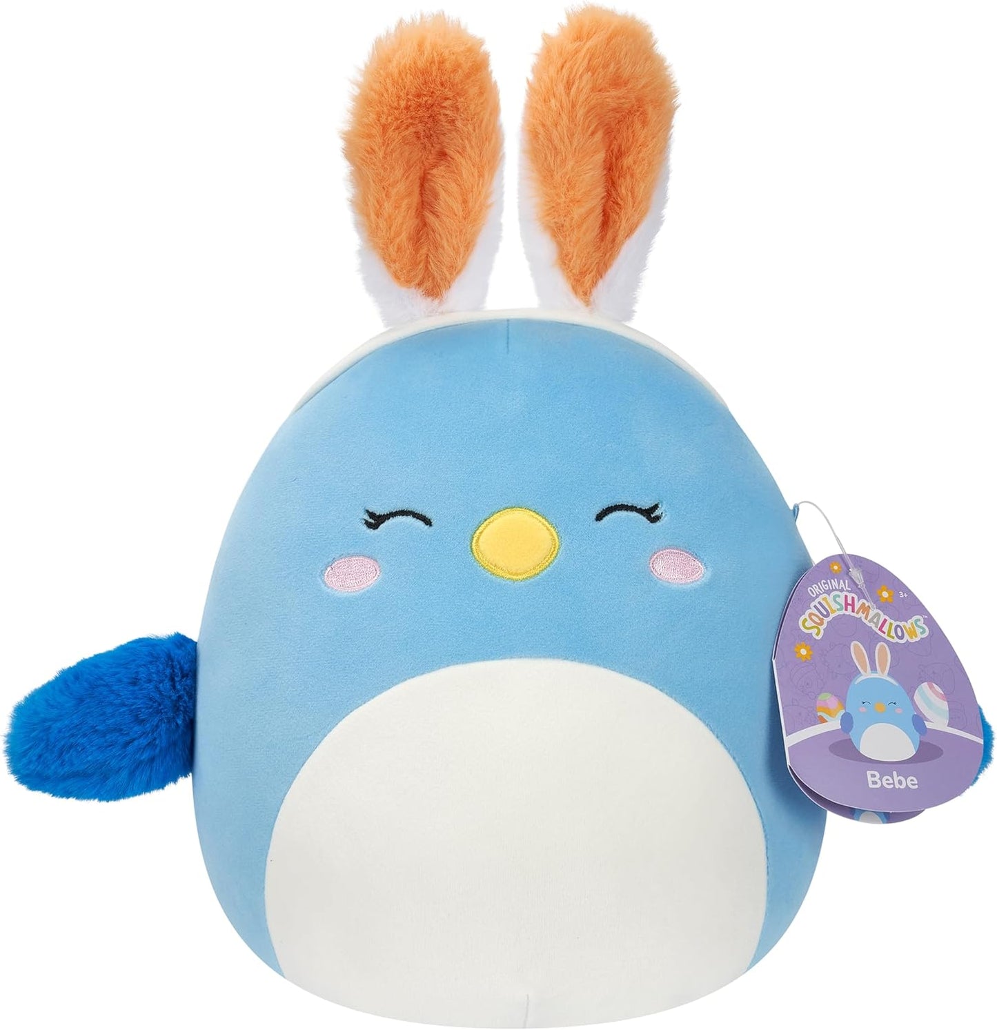 Squishmallows originais de 7,5 polegadas - Squishmallows de Páscoa - Bebe, o pássaro azul com orelhas de coelho