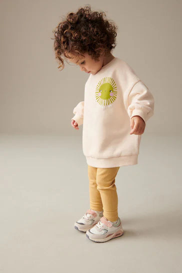 |Niña| Conjunto de jersey y leggings Relaxed Fit - Amarillo (3 meses a 7 años)