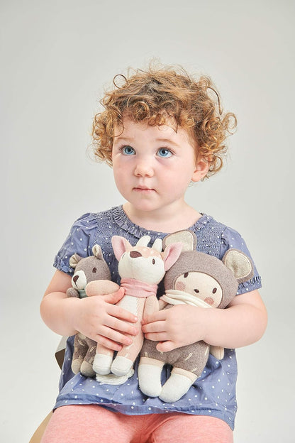 ThreadBear Design Boneco de pelúcia macio Fred The Bear para bebês e crianças pequenas - promove brincadeiras sensoriais e reconhecimento de toque a partir de 0+