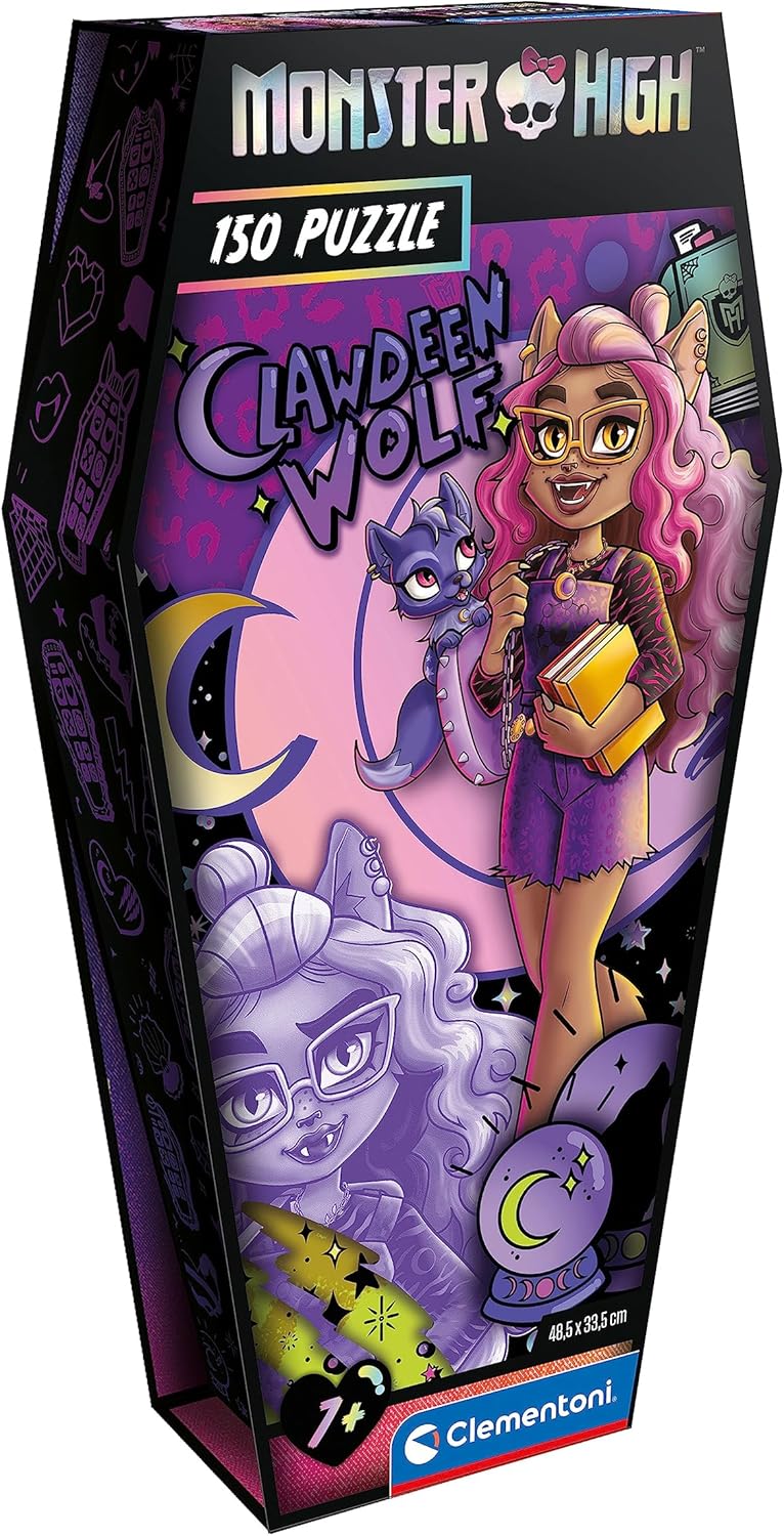 Clementoni 28183 Monster High Clawdeen Wolf-150 peças, Jigsaw Kids 7 anos, quebra-cabeça de desenho animado, feito na Itália, multicolorido