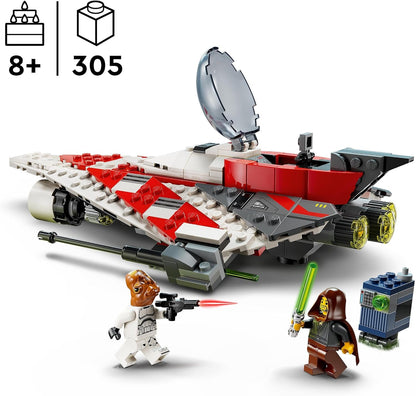 LEGO Star Wars Jedi Bob’s Starfighter Buildable Toy Vehicle para meninos e meninas de 8 anos ou mais, com 2 minifiguras de personagens e uma figura de Droid,