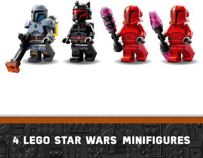 LEGO Star Wars: The Mandalorian Paz Vizsla e Moff Gideon Battle, brinquedo de construção colecionável para crianças, com minifiguras de 4 personagens, ideia criativa de presente para meninos e meninas de 7 anos ou mais 75386