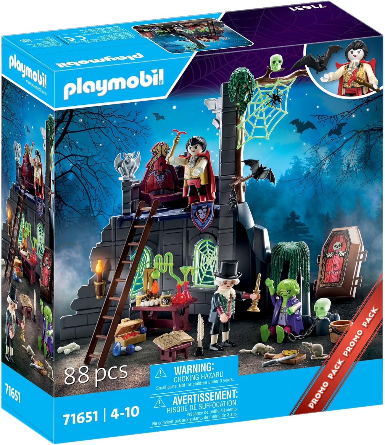 Playmobil 71651 Pirates: Haunted Ruins Promo Pack, incluindo uma ruína de castelo, três figuras e muitos extras misteriosos, conjuntos de jogos misteriosos adequados para crianças de 4 anos ou mais