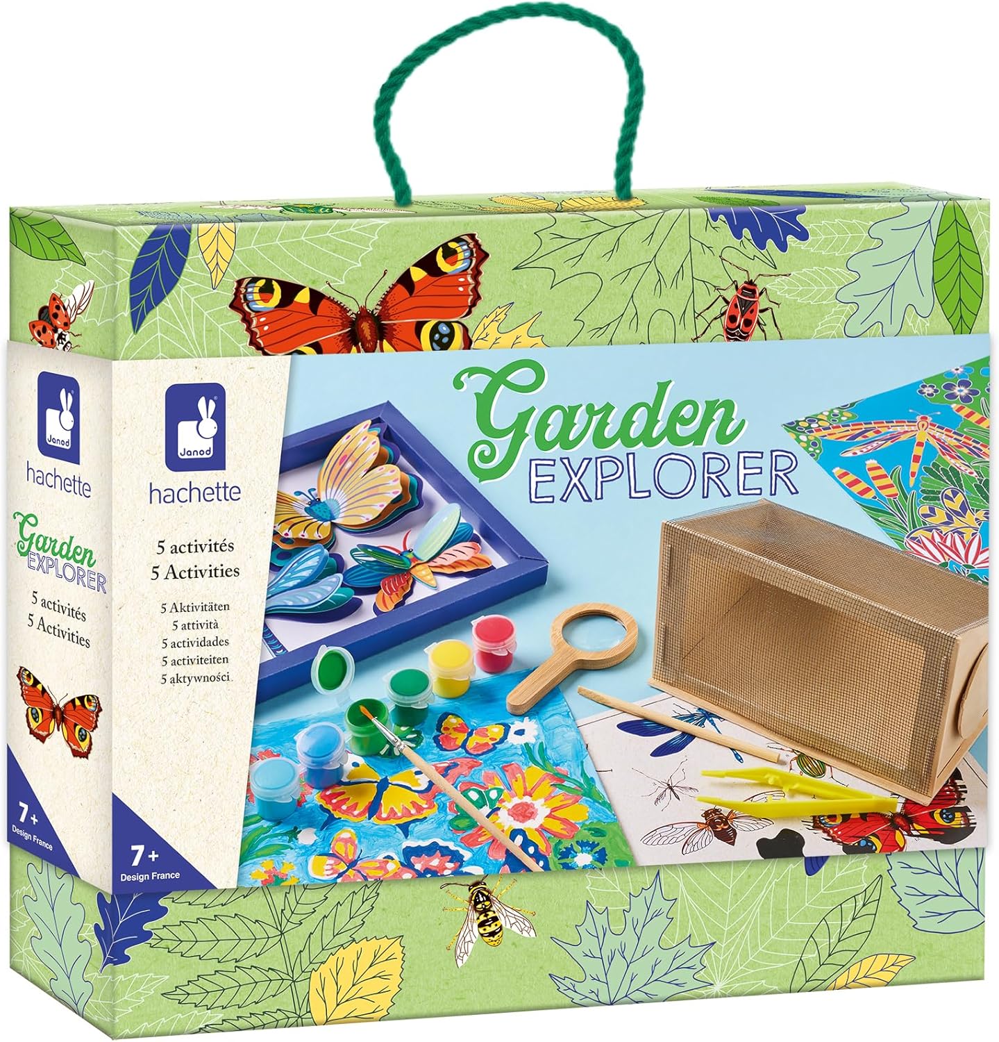 Janod - Explorador de jardín - Carpeta Explorador - Kit de manualidades - 6 actividades diferentes - Actividad manual infantil - Nueva colección - Juguete a partir de 6 años,