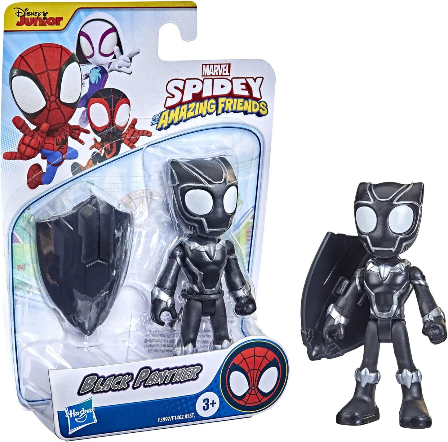 SPIDEY AND HIS AMAZING FRIENDS Marvel Black Panther Hero Figure Toy, boneco de ação e 1 acessório, crianças a partir de 3 anos