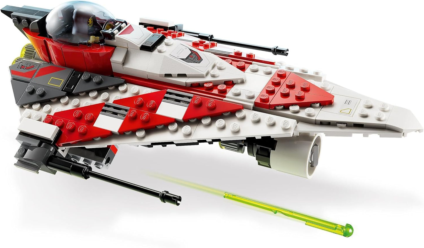 LEGO Veículo de brinquedo montável Star Wars Jedi Bob's Starfighter para meninos e meninas de 8 anos ou mais, com minifiguras de 2 personagens e uma figura de Droid, ideia de presente de aniversário para crianças e fãs