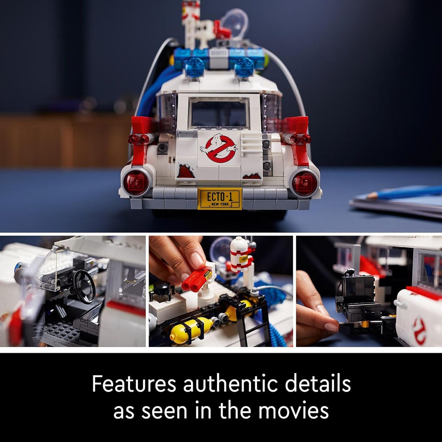 LEGO Icons Ghostbusters ECTO-1 Kit para carro, conjunto grande para adultos, ideia de presente para homens, mulheres, ela, ele, modelo colecionável para exibição, decoração nostálgica para casa 10274