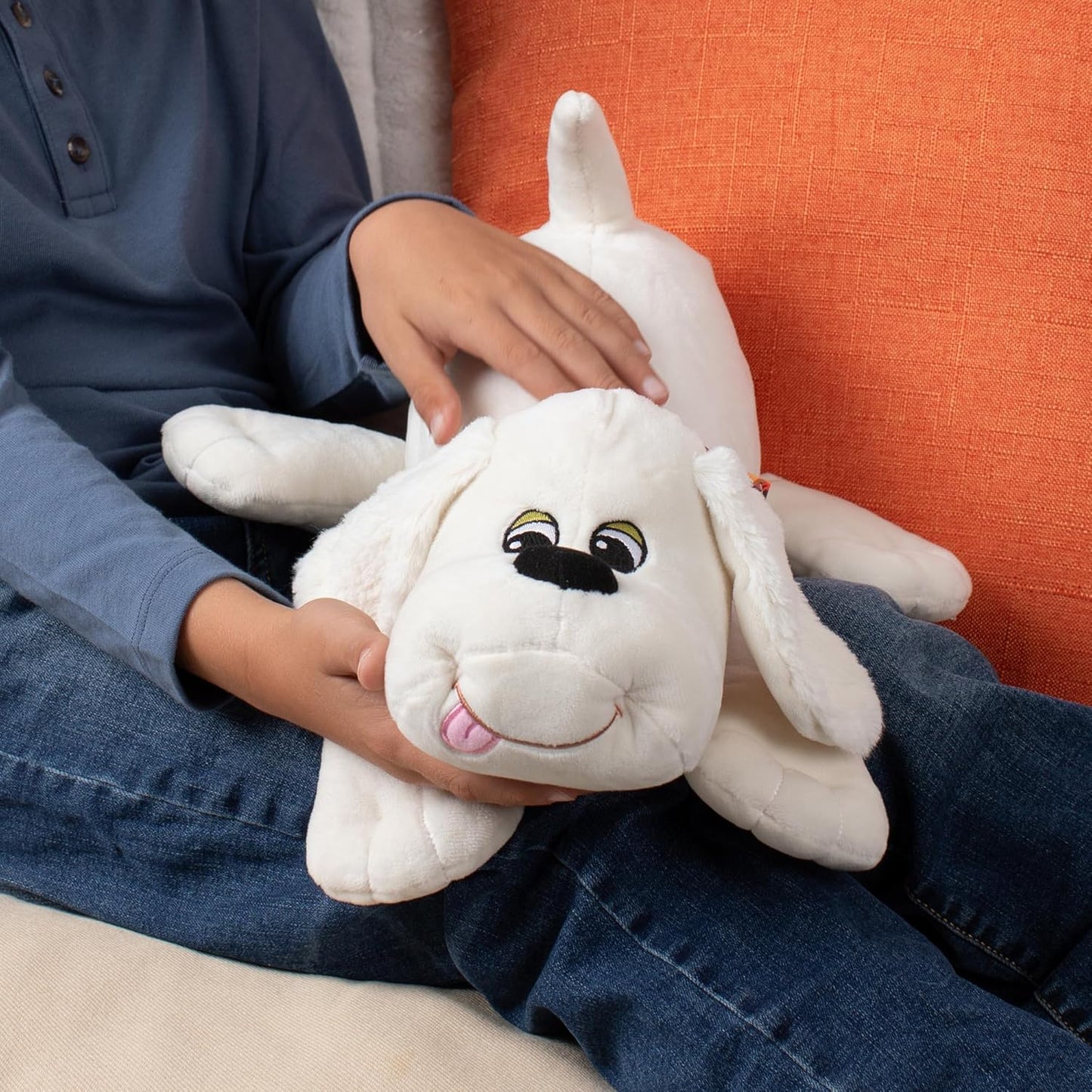 Cachorrinhos de libra, pelúcia de cachorrinho branco/faminto, brinquedo de cachorrinho, cachorro de brinquedo macio para crianças, brinquedos de cachorrinho para meninas e meninos, pelúcia de cachorro de 43 cm para crianças de 3 anos ou mais