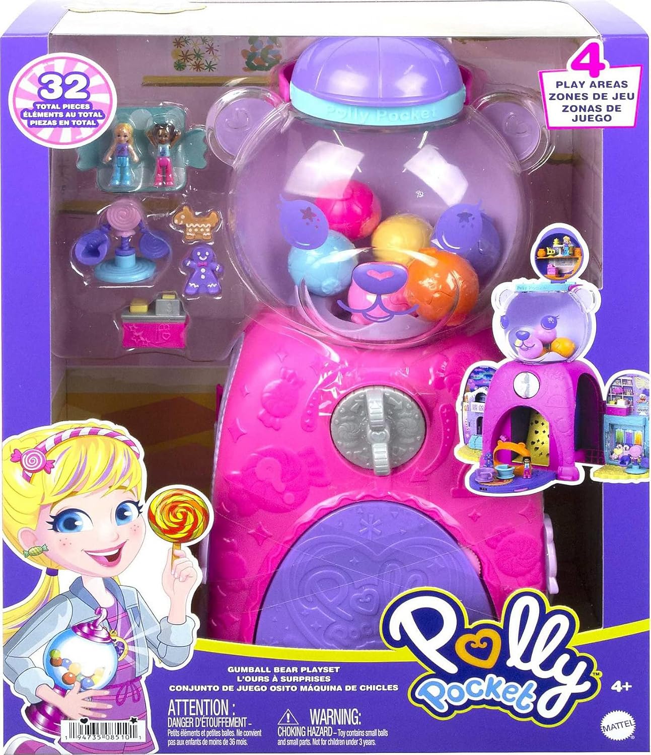 Polly Pocket Conjunto de máquina de chicletes Mattel Bear