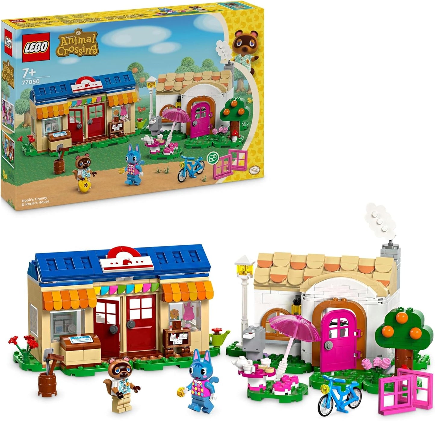 LEGO Animal Crossing Nook’s Cranny & Rosie’s House Brinquedo de construção criativo para crianças, meninas e meninos com mais de 7 anos, inclui 2 personagens da série de videogame, ideia de presente de aniversário 77050