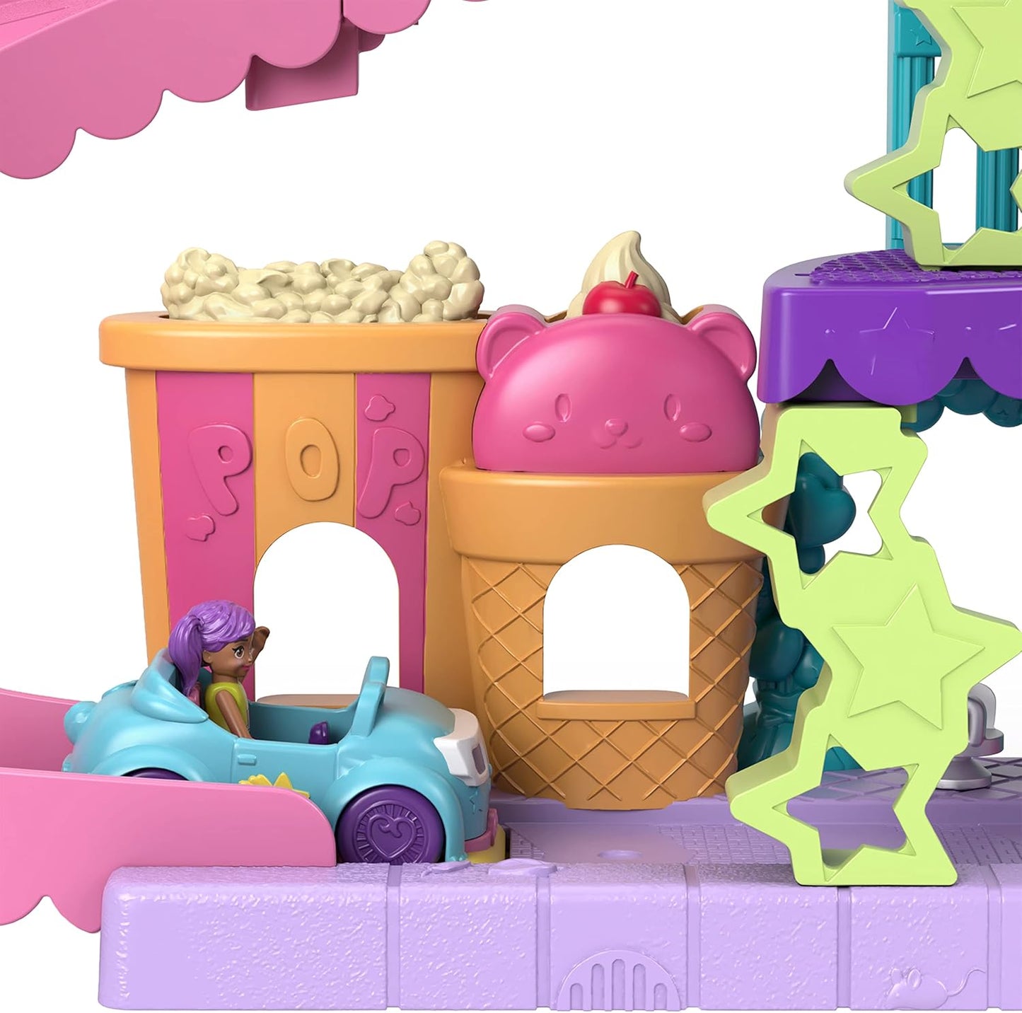 Polly Pocket Bonecas, conjunto de cinema drive-in Pollyville, HPV39