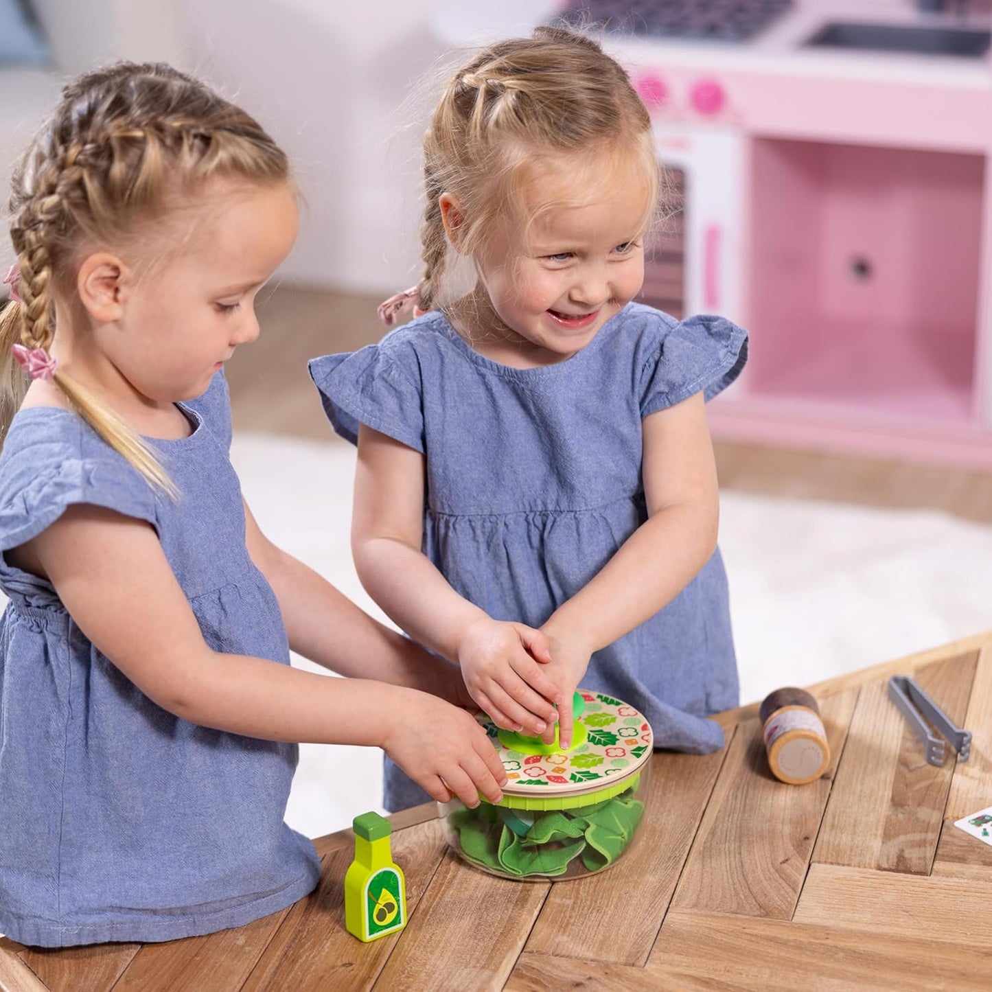 Melissa & Doug Conjunto de jogos Salad Spinner, comida de simulação para meninos e meninas de 3 anos ou mais