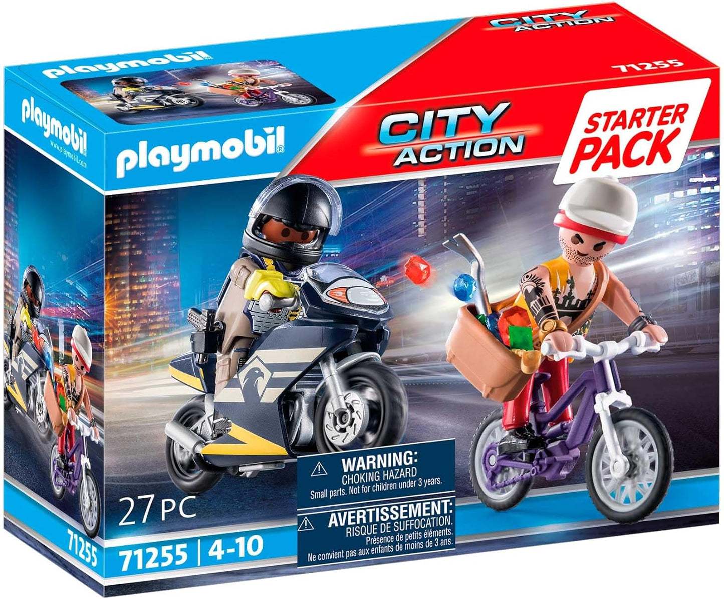 Playmobil  71255 Pacote inicial de forças especiais e ladrão, brinquedo policial, dramatização divertida e imaginativa, conjuntos adequados para crianças de 4 anos ou mais