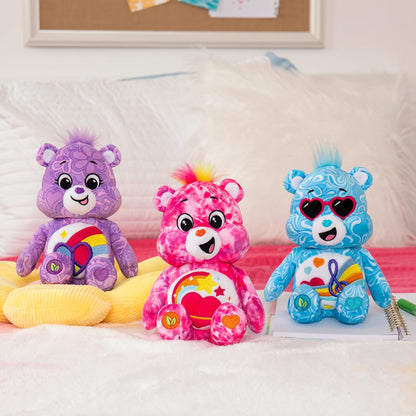 Basic Fun Care Bears, Peaceful Heart Bear Peluche de frijol de 22 cm, lindo juguete de peluche coleccionable, juguetes de peluche para niños, juguetes blandos para niñas y niños, lindos osos de peluche adecuados para niñas y niños