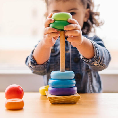 Melissa & Doug Rainbow Stacker | Brinquedo de Desenvolvimento | Habilidades Motoras | Resolução de problemas | 18 meses | Presente para menino ou menina