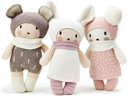 ThreadBear Design Boneca bebê baba com orelhas de coelho brinquedo macio de ursinho de pelúcia com caixa de presente