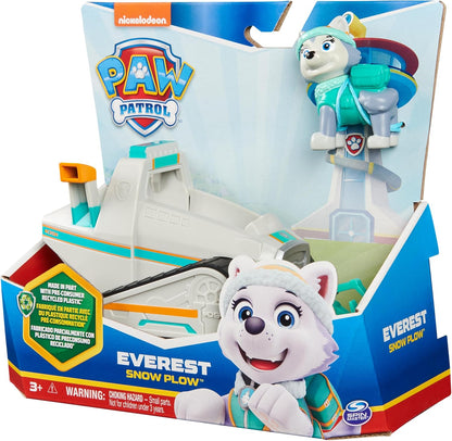 Paw Patrol, limpa-neve do Everest, carro de brinquedo com boneco de ação colecionável, brinquedos infantis sustentáveis para meninos e meninas de 3 anos ou mais