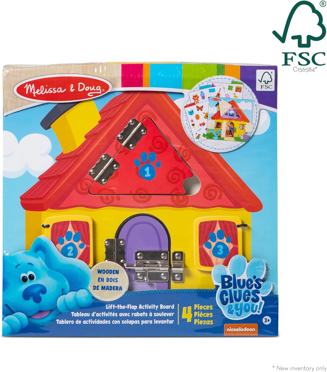 Melissa & Doug Pistas do Blues e você! Quadro de atividades de madeira para levantar a aba