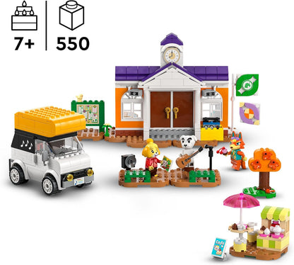 LEGO Brinquedo de construção Animal Crossing K.K. no Plaza Building para meninas e meninos com mais de 7 anos, com conjunto de café, figuras e veículo dos videogames, presente de simulação para crianças