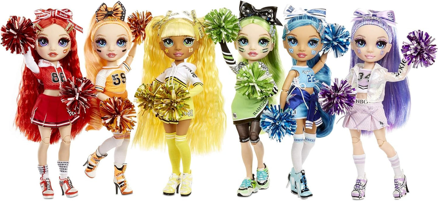 Rainbow High Boneca da moda Cheer - Roupas de luxo, boneca de pompons e líder de torcida - Poppy Rowan, série de bonecas da moda com tema laranja - para meninas a partir de 6 anos