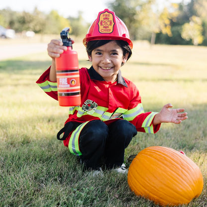 Melissa e Doug Brinquedos de dramatização de fantasia de bombeiro infantil | Fantasia para crianças e bebês Fantasias de Halloween para crianças | Crianças vestindo roupas para meninas ou meninos