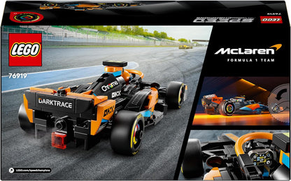 LEGO Speed Champions 2023 McLaren Formula 1 Race Car Toy para crianças de 9 anos ou mais, meninos e meninas que amam brincadeiras independentes, conjunto de modelos de veículos edificáveis, decoração de quarto infantil, presente de aniversário 76919