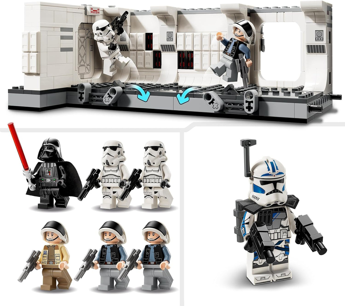 LEGO 75387 Star Wars embarcando no conjunto Tantive IV+8 anos, com 7 minifiguras incl. Darth Vader e ARC Trooper Fives do 25º aniversário