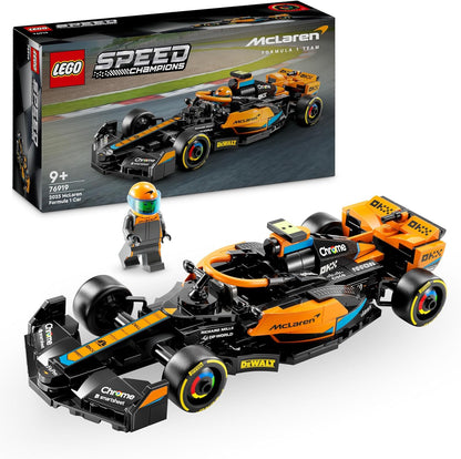 LEGO Speed Champions 2023 McLaren Formula 1 Race Car Toy para crianças de 9 anos ou mais, meninos e meninas que amam brincadeiras independentes, conjunto de modelos de veículos edificáveis, decoração de quarto infantil, presente de aniversário 76919