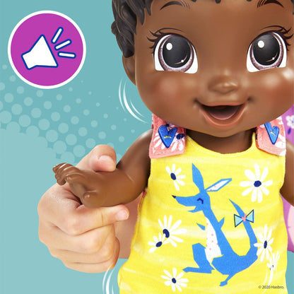 Baby Alive Baby Gotta Bounce Boneca, roupa de canguru, salta com mais de 25 efeitos sonoros e risadinhas, bebe e molha, brinquedo de cabelo preto para crianças a partir de 3 anos