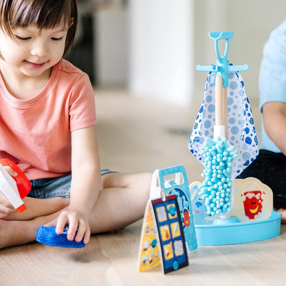 Melissa & Doug As pistas de Blue e você! Conjunto de jogos para tempo de limpeza | Brinquedo de dramatização para crianças | Limpeza de brinquedos para crianças | 3 e superiores | Presente para meninos ou meninas