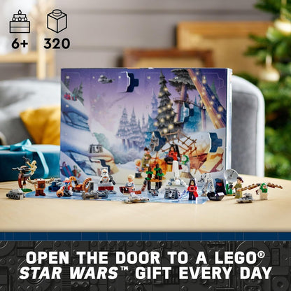 LEGO Star Wars 2023 Calendário do Advento 75366 Idéia de presente de contagem regressiva para o feriado de Natal com 9 personagens de Star Wars e 15 mini brinquedos de construção, descubra novas experiências e surpresas colecionáveis diárias