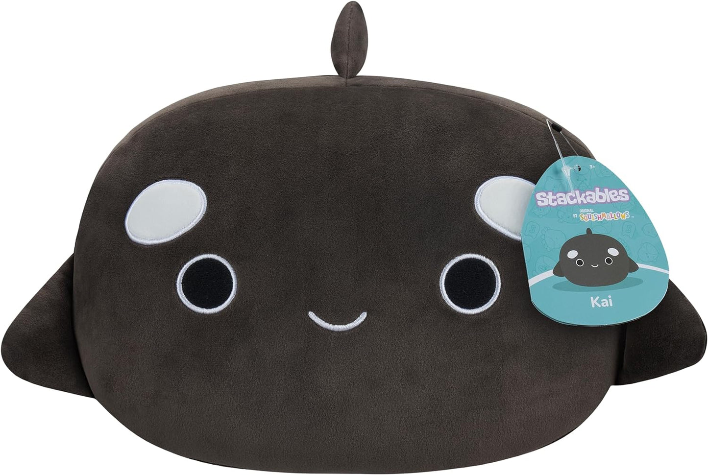 Squishmallows SQCR04184 Kai-Black Orca empilháveis 12 polegadas de tamanho médio ultrasoft oficial Kelly brinquedo de pelúcia