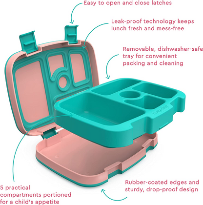 Bentgo lancheira infantil à prova de vazamento, lancheira infantil estilo Bento com 5 compartimentos