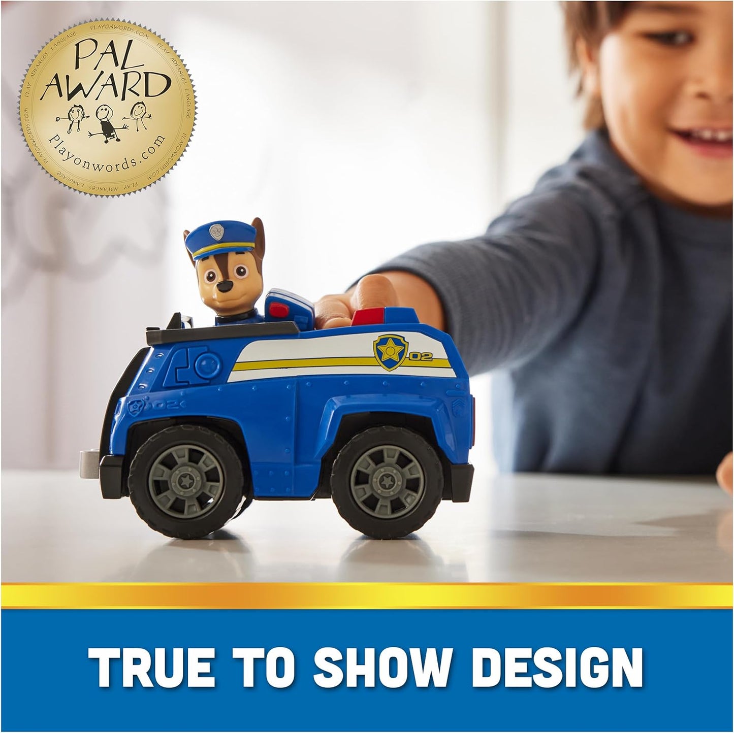 Paw Patrol, Chase’s Patrol Cruiser, carro de brinquedo com boneco de ação colecionável, brinquedos infantis sustentáveis para meninos e meninas de 3 anos ou mais