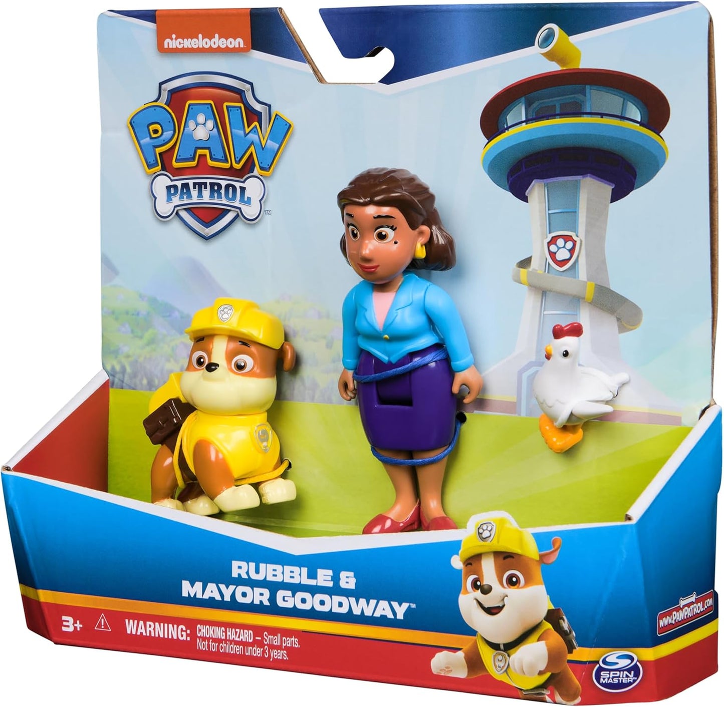 Figuras de Rubble de Paw Patrol, Mayor Goodway y Chickaletta, juguetes para niños y niñas de 3 años en adelante