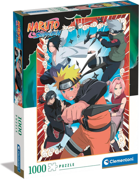 Clementoni 39833 Shippuden Shippuden-1000 quebra-cabeça, vertical, diversão para adultos, mangá, anime, feito na Itália, 1000 peças Naruto