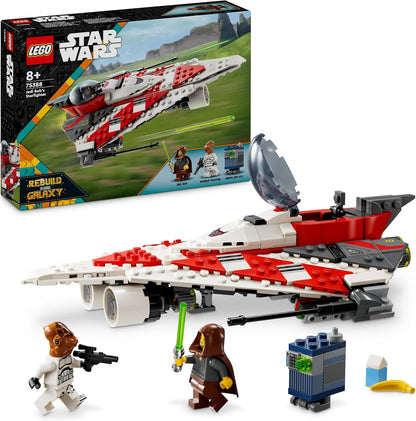 LEGO Star Wars Jedi Bob’s Starfighter Buildable Toy Vehicle para meninos e meninas de 8 anos ou mais, com 2 minifiguras de personagens e uma figura de Droid,