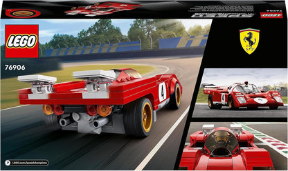 LEGO Speed Champions 1970 Ferrari 512 M Sports Red Race Car Toy, conjunto de construção de modelo colecionável com minifigura de piloto de corrida 76906