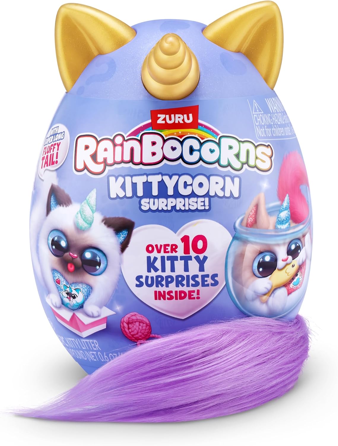 Rainbocorns Kittycorn Surprise Series 3 Ragamuffin (Fluffles) da ZURU, brinquedo de pelúcia, bicho de pelúcia colecionável, ovos surpresa para meninas