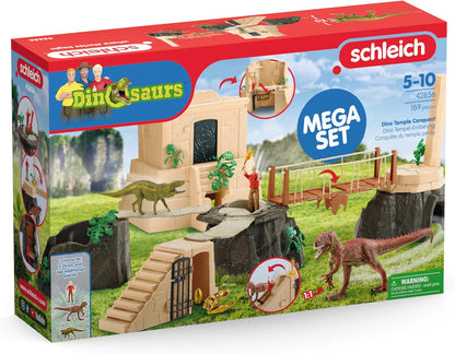 Schleich 42656 Conquista do Templo Dino Mega Set, a partir de 5 anos, DINOSSAUROS - Playset, 169 peças