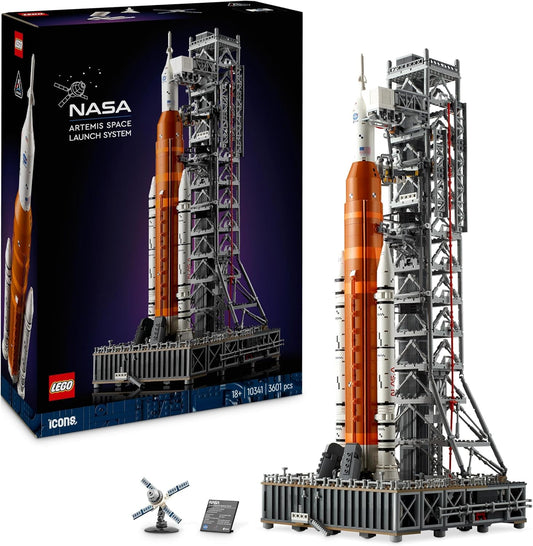 LEGO Icons NASA Artemis Space Launch System Set, kit de modelo para adultos para construir, incluye una cápsula Orion y una torre de lanzamiento, decoración de escritorio para el hogar y la oficina, regalos para hombres, mujeres, él o ella