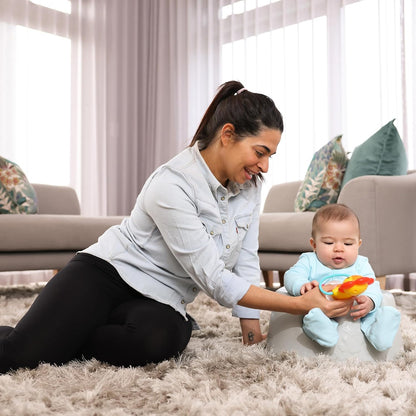 Bumbo Assento com bandeja para apoio de bebê – Assentos de bebê para sentar até 6 meses mais – Assento de chão para bebê Cool Grey