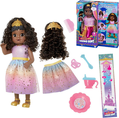 Baby Alive Princesa Ellie cresce! Boneca de cabelo preto, boneca interativa com acessórios, bonecas falantes, brinquedos para meninas e meninos de 3 anos e mais, 18 polegadas