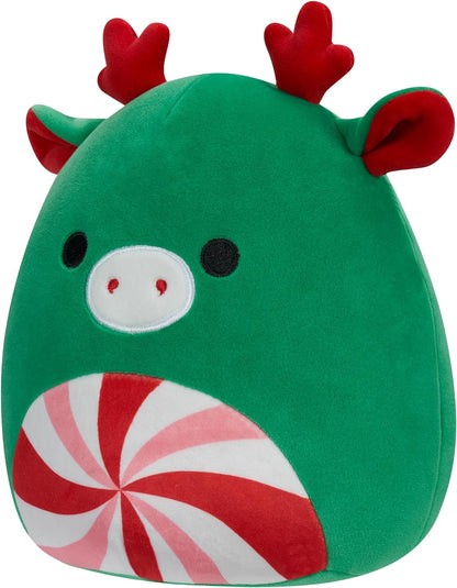 Squishmallows Alce verde original de 7,5 polegadas com barriga redemoinho de hortelã-pimenta pelúcia ultramacia de tamanho pequeno