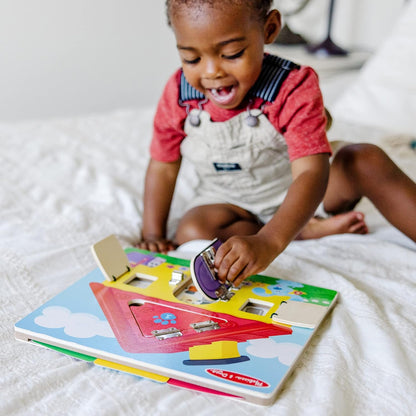 ¡Las pistas de Melissa y Doug Blue y tú! Tablero de actividades de madera con tarjetas de consejos | Paquete de tablero de actividades para niños | Juego de desarrollo | 3+ | Regalos para niño o niña