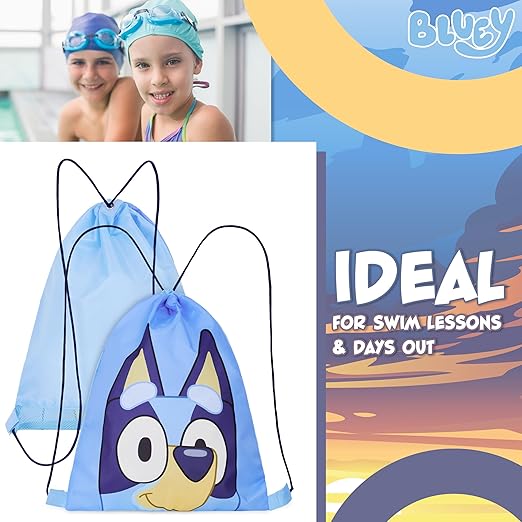 Bluey Kids Bolsas con cordón, bolsa de natación de 29x38 cm con ventilación de flujo de aire