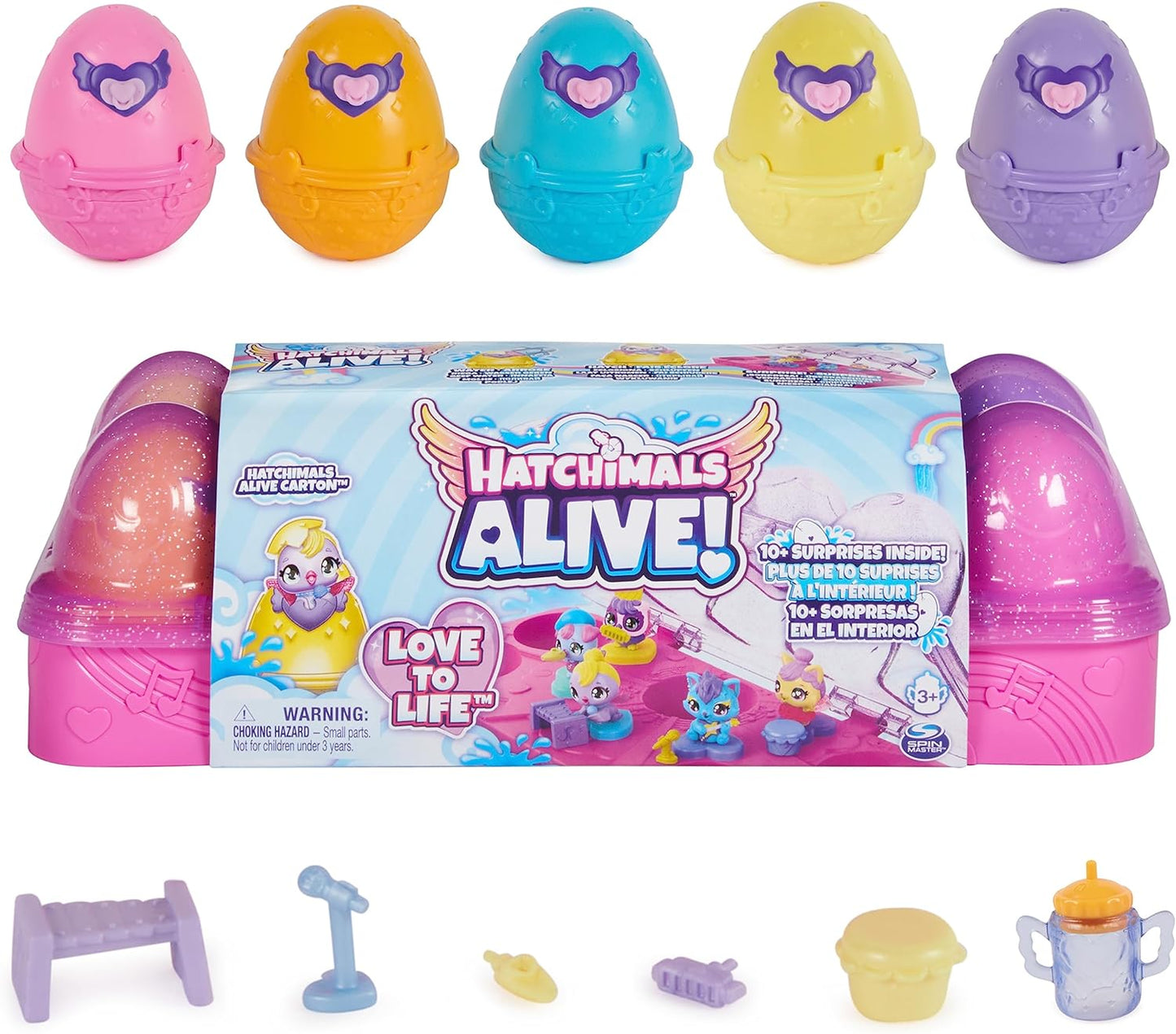 HATCHIMALS Alive, brinquedo de caixa de ovos com 5 minifiguras-  a partir de 3 anos