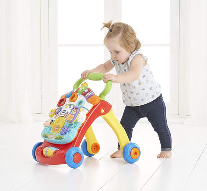 VTech First Steps Baby Walker | Brinquedo de bebê Push Along Walker com formas, sons, música, frases, brincadeira de faz de conta e muito mais | Adequado para bebês de 6 a 30 meses, meninos e meninas