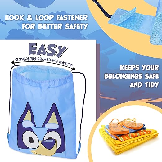 Bluey Kids Bolsas con cordón, bolsa de natación de 29x38 cm con ventilación de flujo de aire